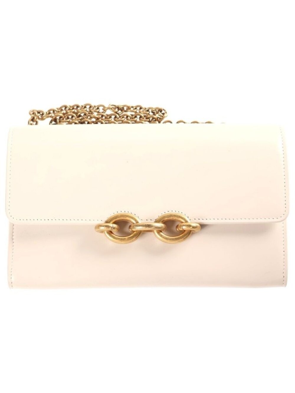 Saint Laurent Paris le Maillon Chain Wallet Shoulder Bag Ivory